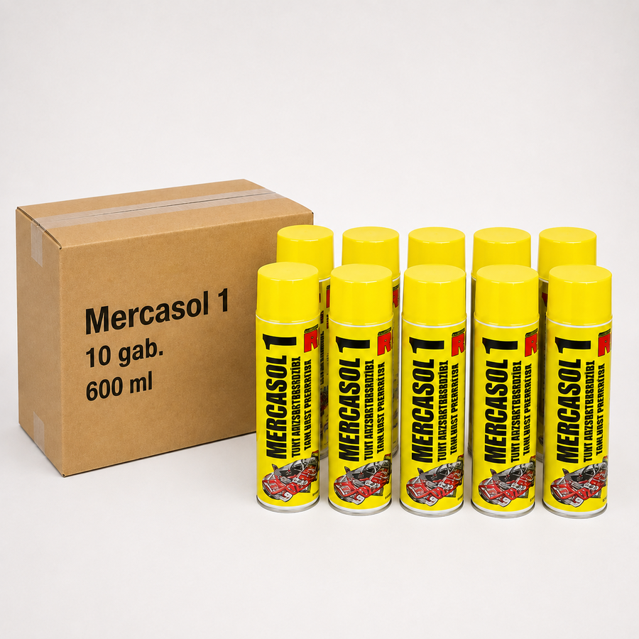 Mercasol 1 600ml, kaste 10 gab., dobuma vasks un pretrūsas aizsardzība