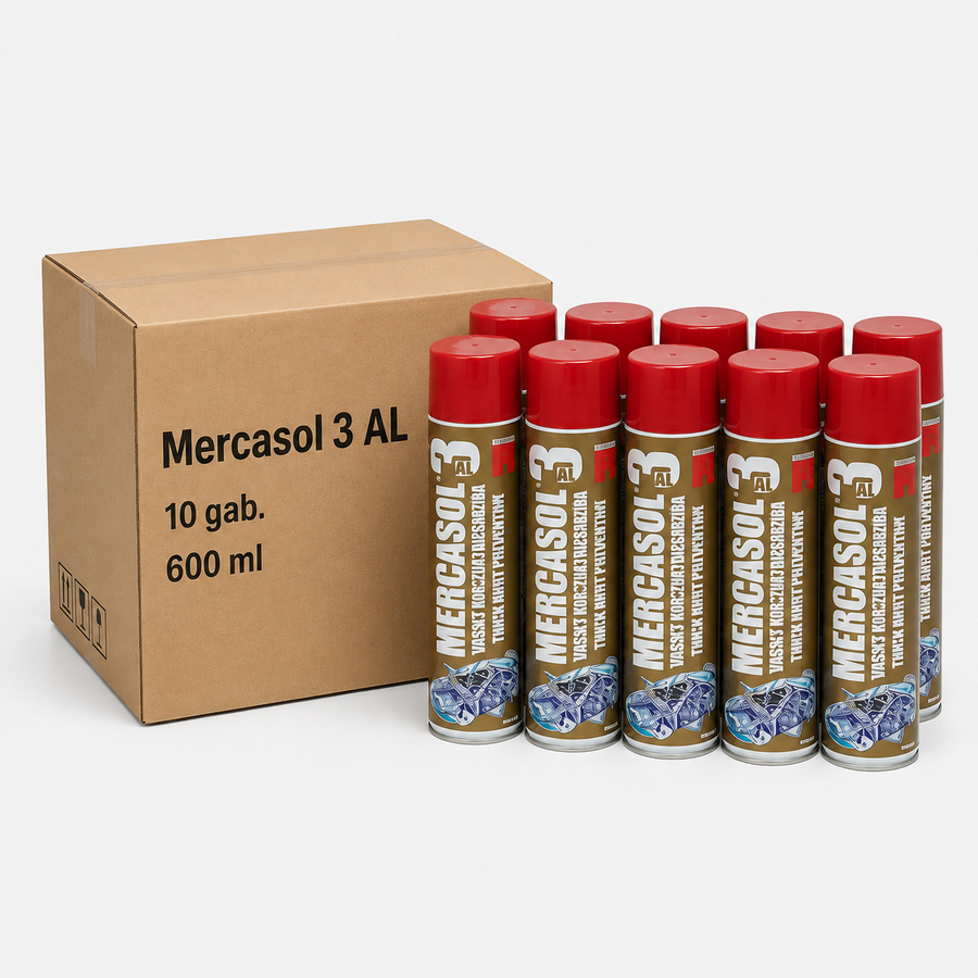 Mercasol 3 AL Bronza 600ml, kaste 10 gab., pretšķembu un pretrūsas aerosols